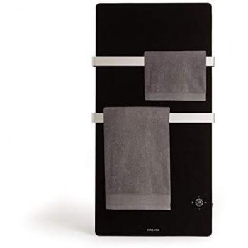 Toallero Eléctrico de Cristal con WiFi 600W, Pantalla LED, Ultrafino, Doble Colgador y Temporizador Semanal - WARM TOWEL CRYSTAL