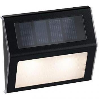 Paulmann 942.34 Dayton LED Solar Stair Light Outdoor Wall Sconce, 0.05W, Anthracite Metal/Plastic, 4lm - 3000K Warm White with Light Sensor