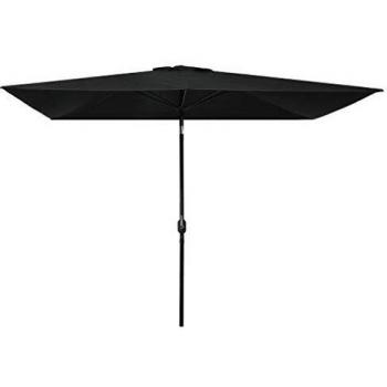 vidaXL Garden Parasol with Metal Pole 300x200 cm Black