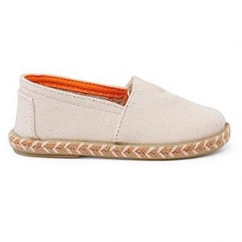 Alpargatas de niño con elástico central bicolor en yute - Talla 33 Color Crudo