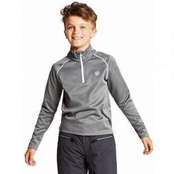 Dare 2b Forro Polar para niños con Forro Polar elástico y Parte Trasera cálida de Secado rápido con Media Cremallera, Infantil, DKL360 3R8C07, Aluminio Gris, 7-8