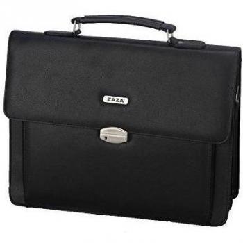 ZAZA & # x24 C7; Calidad Negro Efecto De Piel Sintética Messenger Bag/Attache Case