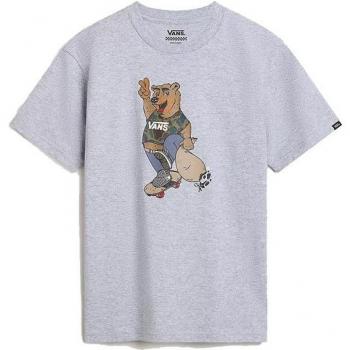Camiseta Vans Peace Oso Crew Gris Niño - Manga Corta, Talla L, Diseño de Oso, Estilo Casual
