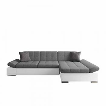 Sofá rinconero Comfivo 219 con reposabrazos regulables, en forma de L, dimensiones 278 x 151 x 76 cm, colores Soft 017 + Lux 05 + Lux 06