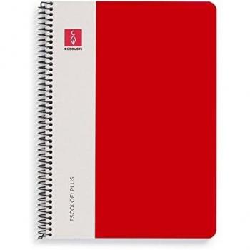 Bloc cuarto color rojo pauta 3mm. 80 hojas serie Plus