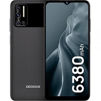 Moviles Libres, DOOGEE N40 Pro [2022] Smartphone 6GB+128GB, 6380mAh Batería, 256GB SD, Android 11 Telefono Movil 4G, 20MP AI Cámara Cuádruple, Octa Core, Pantalla 6,52 Pulgadas, Huella Dactilar- Negro