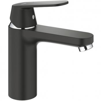 Mezclador Monomando de Lavabo Eurosmart Cosmopolitan, Tamaño M, Negro Mate con Piezas Cromadas