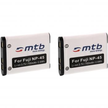 2X Batería NP-45 para FujiFilm FinePix XP50, XP60, Z10fd, Z20fd, Z30, Z31, Z33WP.