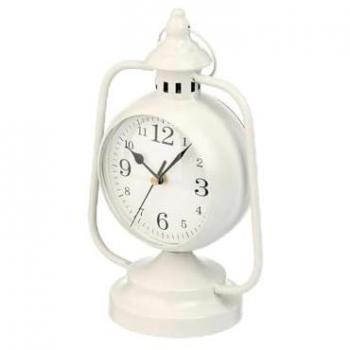 Reloj de Mesa Lámpara Blanco Metal 17 x 25 x 11,3 cm (4 Unidades)