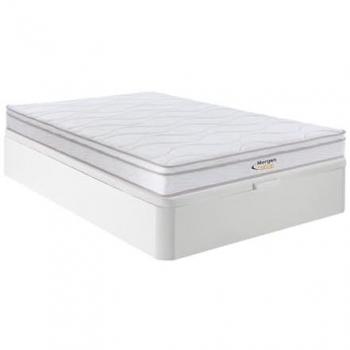 Conjunto Somier Arcón Blanco + Colchón de Muelles 3 Zonas y Viscoelástica 20cm - WOLKENTANZ de MORGENGOLD