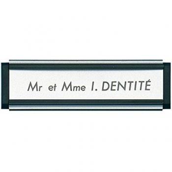 Placa de Identidad Socona 93x26mm - Negra con Rosca Plateada - PA