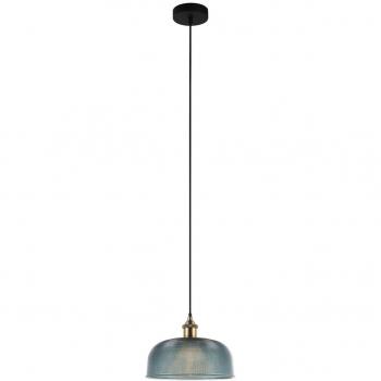 Lámpara colgante industrial y retro Davide Blue, Italux - Davide - Lámpara colgante industrial y retro Azul 1 luz, E27