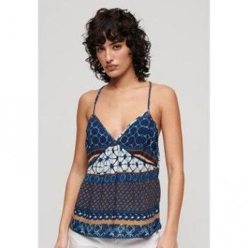 Superdry Camiseta de Tirantes Tejida Estampada para Mujer en Marino