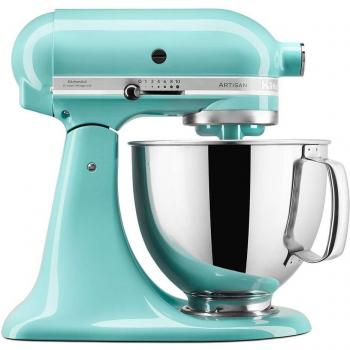 KitchenAid Batidora Amasadora con Cabezal Inclinable Artisan 4,8L 4 Accesorios Azul Aqua 5KSM125EAQ