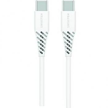 Swissten Universal USB-C to USB-C 5A (100W) Power Delivery Data and Charging Cable - 1.5m White