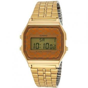 Casio – A159WGEA-9A Vintage – Unisex Watch – Quartz Digital – LCD Dial Gold Plated Steel Strap