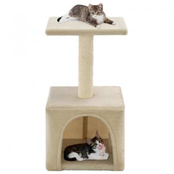 Rascador para gatos con poste de sisal 55 cm beige