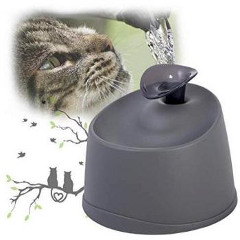 Iris Ohyama Fuente de agua interior con capacidad 1.2 L, agua perfectamente purificada, filtro de carbón incluido, para perro & gato - Pet Water Fountain PWF-200 - Gris
