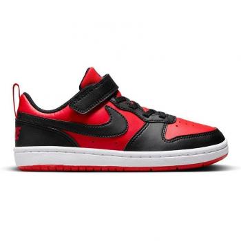 Nike Court Borough Low Recraft Kids Sneakers - Red, Velcro Closure, Size 31