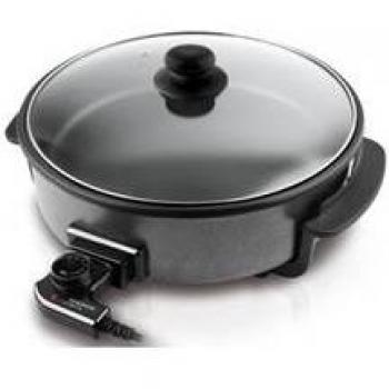 Taurus - Multicazuela Paellera Creta40, 1500W, 40Cm, Tapa Cristal, Negra