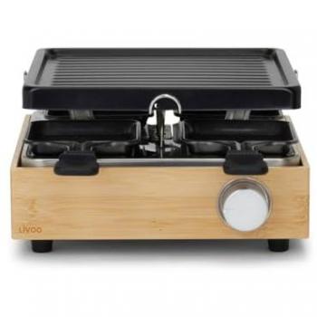 Raclette Eléctrica para 4 Personas 800W con Grill Antiadherente y Termostato Ajustable - Livoo DOC311