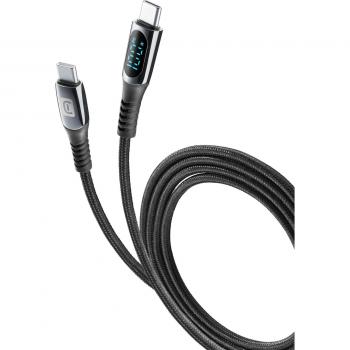 Cable USB-C 5A con Pantalla 2m Negro