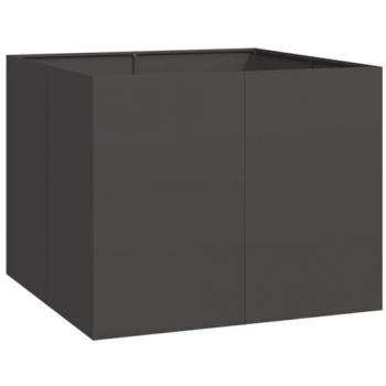 vidaXL Square Black Steel Planter - 100x100x80 cm Outdoor Garden Box