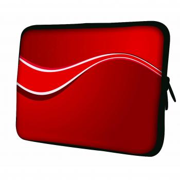 LUXBURG® 12 Pulgadas Bolso con diseño, Funda en Neopreno para Ordenador Portátil - Línea Roja