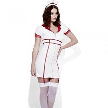 Smiffys - Traje Fiebre: Juego de rol de Enfermera, Adultos, Color Blanco