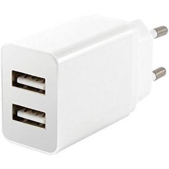 Ksix BXCDU2U - Cargador de Red con 2 Puertos USB