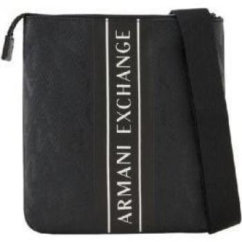 Bandolera Armani Exchange negra con franja de logo
