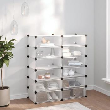 vidaXL Transparent Shoe Rack 94.5x36.5x106 cm PP