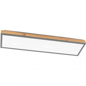 Lámpara de techo Laviona LED de Lindby, moderna, larga, 80 cm, color marrón, hecha de madera, para salón y comedor, con una lámpara LED