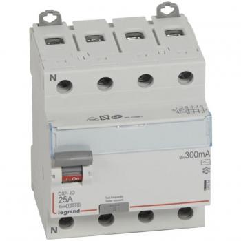 Interruptor diferencial DX3 4P 25A 300mA Legrand 411664