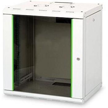 DIGITUS Professional 12U Network Wall Cabinet Línea única en gris con una robusta construcción de chapa de acero