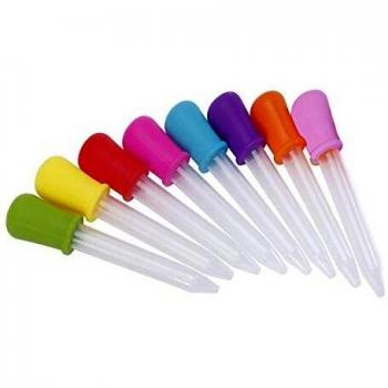 Graduadas de Líquido,8 Pack 5 ML Goteros Líquidos de Silicona y Plástico Pipetas Cuentagotas con Bombilla Punta para Moldes de Caramelo Chocolate Gummy Multicolor