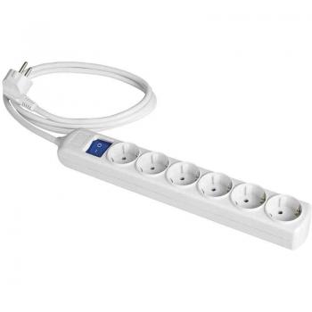 Prolongador con 6 bases 2P+T 16A 250V~ con interruptor lum SOLERA 8026IL