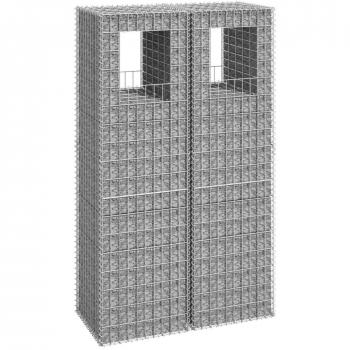 vidaXL Gabion Basket Posts 2 pcs 50x50x180 cm Iron