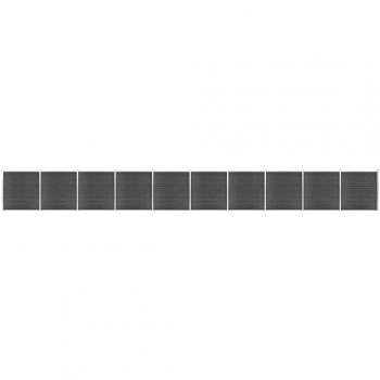 Juego de paneles de valla WPC negro 1737x186 cm