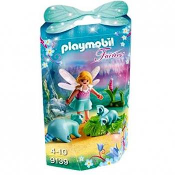 PLAYMOBIL Hadas-9139 Niña con Mapaches, Multicolor, única