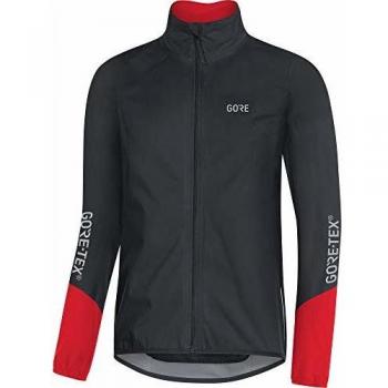 GORE WEAR C5 Chaqueta de ciclismo de hombre GORE-TEX, L, negro/rojo