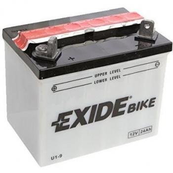 Batería Moto Exide Conventional U1-9, 12V - 24Ah/240A (EN), Dimensiones: 195x130x180mm