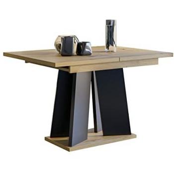 Mesa Extensible Goodyear 107, Aglomerado Laminado, 120 x 90 x 75 cm, Roble Artisan y Negro