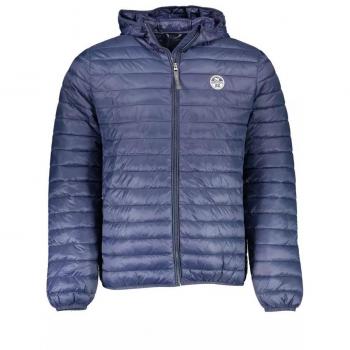 North Sails Blue Polyamide Jacket - L, Winter Jackets, male, Blue, Size: L, Polyamide Jacket with Hood and Multiple Pockets