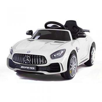 Devessport - Coche eléctrico para niños con Mando de Control Remoto - Mercedes GTR Blanco - Coche teledirigido con batería - Ideal para niños de 3 a 8 años