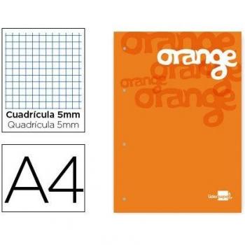 Bloc encolado liderpapel cuadro 5 mm naranja A4 natural 100 hojas 100 g/m2.