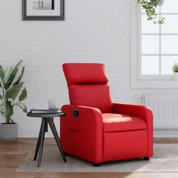 Sillón reclinable de cuero sintético rojo Vidaxl 807199