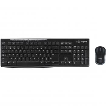 Logitech MK270 Wireless Keyboard and Mouse Combo - UK QWERTY Layout, 2.4GHz USB-A Receiver, Full-Size, Spill Resistant, with 8 Multimedia & Shortcut Keys, Optical Mouse, for PC/Laptop