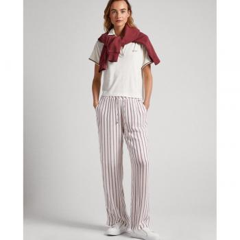 Pepe Jeans Gabina Pantalón de Mujer con Cintura Ajustable y Estampado de Rayas