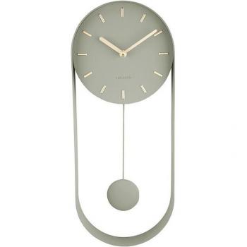 Reloj de Pared Karlsson Charm Pendulo Acero Verde 50x20x4.8 cm Sin Ruido